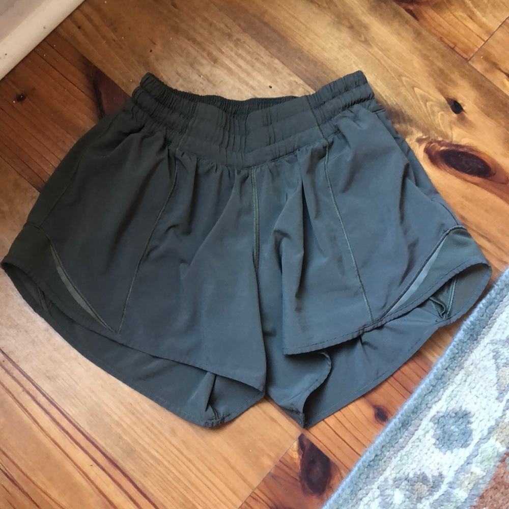 Olive green size 4 lululemon shorts
